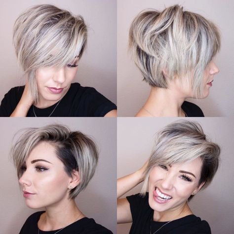 Pixie with Temple Undercut Shaved Pixie, Κο�ύρεμα Bob, Ash Beige, Pixie Bob Haircut, Edgy Haircuts, Lisa Rinna, Edgy Chic, Bob Haircuts For Women, Short Bob Haircuts