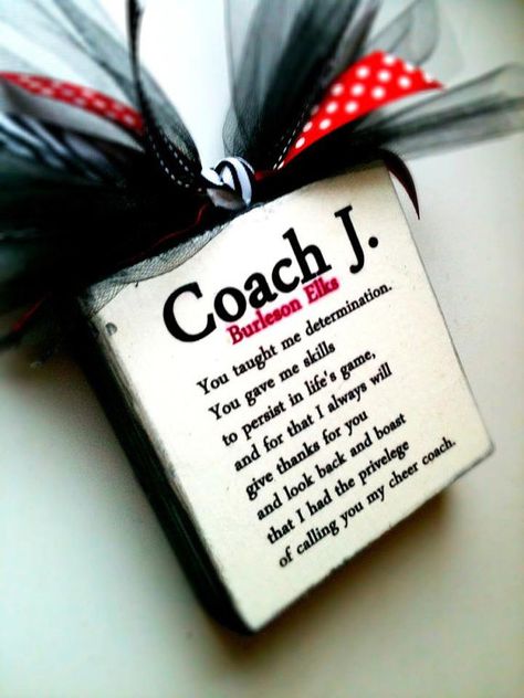 Cheerleading Diy, Volleyball Ornaments, Cheer Banquet, Coach Appreciation, Cheer Coach Gifts, Dance Coach, Cheer Spirit, Drill Team, Cheer Coach