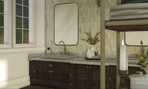 bloxburg traditional aesthetic bathroom realistic Vintage Bloxburg Bathroom, Bloxburg Interior Ideas Bathroom, Bloxburg Foyer, Vintage Bloxburg, Bloxburg Bathroom Decals, Bloxburg Villa, Bloxburg Architecture, Bloxburg Bathroom Ideas, Bloxburg Inspiration