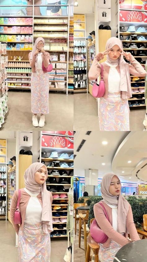 Cardigan link bio no 1 Rok link bio no 2 Outfit Cardigan Hijab, Ootd Hijab Cardigan, Pink Hijab Outfit, Cardigan Outfit Hijab, Marble Outfit, Pink Cardigan Outfit, Ootd Cardigan, Outfit Ngampus, Pink Hijab