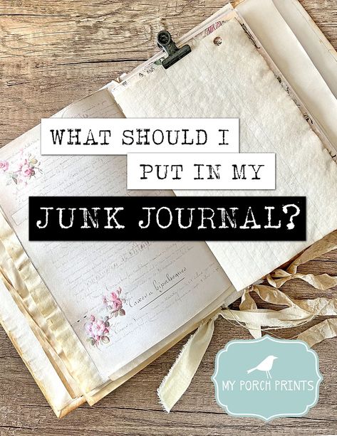 Junk Journal Theme List, What To Put In A Junk Journal, How To Make Junk Journal Signatures, Junk Journal Ideas Inspiration Old Books, Vintage Junk Journal Page Ideas, Junk Journals Ideas, Junk Journal Pockets And Tucks, Junk Journal Pages Ideas Layout, Junk Journal Cover Ideas