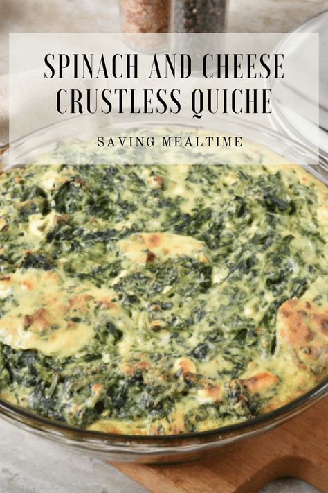 Easy Spinach and Cheese Crustless Quiche Spinach Crustless Quiche, Quiche Recipes Crustless, Healthy Quiche, Spinach Quiche Recipes, Southern Cooking Recipes, Cheesy Spinach, Quiche Recipes Easy, Family Nutrition, Daily Meal Plan