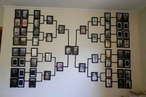 Family Tree Photo Wall, Genealogy Crafts, Family Tree With Pictures, Family Tree Wall Art, Family Tree Designs, Family Tree Photo, Family Tree Art, Family Tree Project, Family Tree Chart