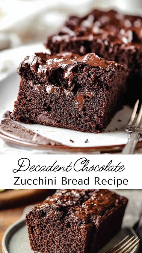 Bake a loaf of this heavenly chocolate zucchini bread, loaded with rich cocoa flavor and just the right amount of sweetness. The zucchini melts into the batter, creating a moist texture that’s irresistible. Zucchini Melts, Chocolate Zucchini Loaf, Chocolate Zucchini Bread Recipe, Dessert Breads, Zucchini Brownies, Zucchini Bread Recipe, Chocolate Zucchini Bread, 2024 Recipes, Chocolate Bread