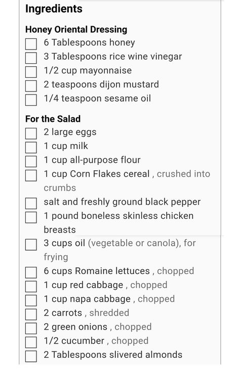 Applebees Orientalist Dressing, Asian Salad Applebees, Copycat Applebees Chinese Chicken Salad, Applebees Orientalist Chicken Salad Dressing, Apple Bees Asian Chicken Salad, Applebees Orientalist Chicken Salad, Applebees Copycat Recipes, Corn Flakes Cereal, Chicken Salad Dressing