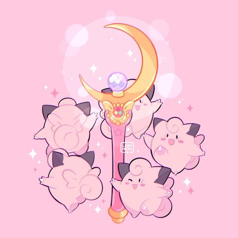 leaphere on Instagram: “Moon Power🌙 2.0! Lately I’m reworking some of my previous pieces, because I love to see the little differences. Sometimes I wonder “did I…” Clefairy Pokemon, Fairy Type Pokemon, Pokemon Backgrounds, Types Of Fairies, Kawaii Background, Cute Pokemon Pictures, Play Pokemon, Sailor Moon Character, Pokemon Images