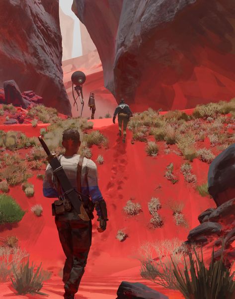 ArtStation - Red Waste, Ryan Gitter Waste Land Concept Art, Space Environment Concept Art, Humus Aesthetic, Dnd Western, Scifi Western, Science Fiction Kunst, Concept Art World, Science Fiction Art, Arte Inspo