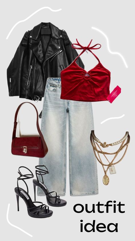 #outfit #red #black Black And Red Outfit, School Appropriate Outfits, Black Summer Outfits, Heather Chandler, Red And Black Outfits, Red Outfits, Outfit Festival, Outfit Red, Spirit Week