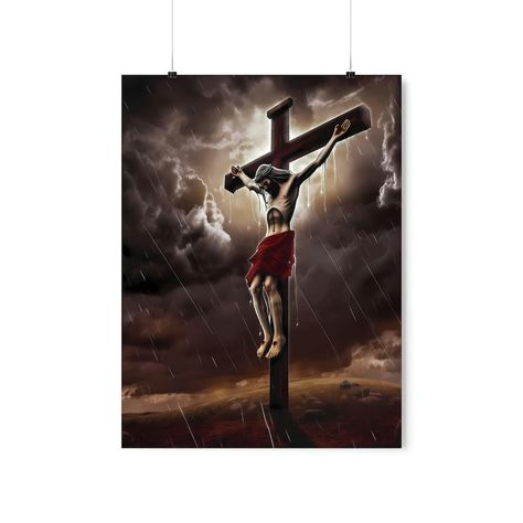 Jesus Poster, Vertical Poster, Home Decor Vintage, Jesus Art, Good Friday, Christian Wall Art, Decor Vintage, The Cross, Art Decor