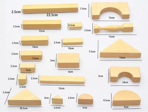 Wood Block Size, Wooden Building Blocks Ideas, Montessori Blocks, Diy Wood Blocks, Building Blocks Ideas, Wooden Blocks For Kids, Wooden Blocks Diy, Diy Wooden Toys Plans, Kids Building Blocks