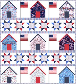 Quilt Inspiration: Free pattern day: Patriotic and flag quilts Fourth Of July Quilts Free Pattern, Free Patriotic Quilt Patterns, Patriotic Quilt Blocks Free Pattern, Patriotic Quilts Patterns Free, Patriotic Quilt Blocks, Quilts Of Valor Patterns Free Easy, Patriotic Quilt Patterns, Flag Quilts, American Quilts Patterns