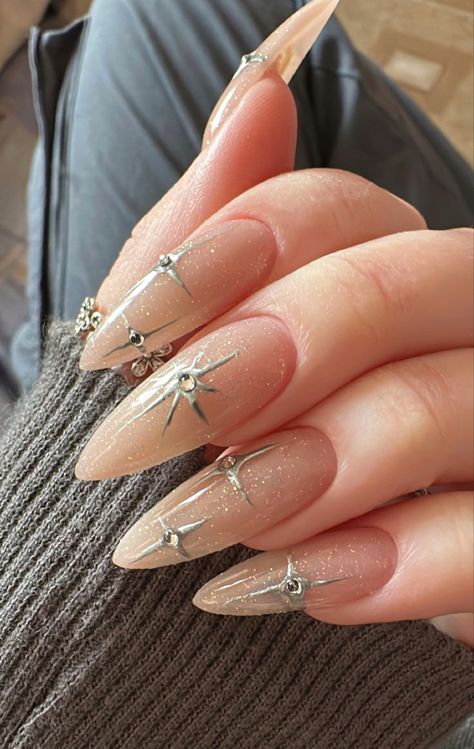 Gold Glam Nails, French Nails With Red, Nails Gold And Black, Black Abstract Nails, Clock Nails, Silver Nails Acrylic, Square French Nails, Nails White French, Silver Acrylic Nails