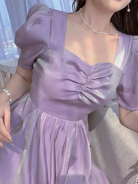 Beautiful evening long maxi Purple Dress Aesthetic, Simple Frock Design, Simple Frocks, Harajuku Women, Women's A Line Dresses, Dress Cottagecore, Modest Dresses Casual, Kawaii Dress, Elegant Dresses Classy