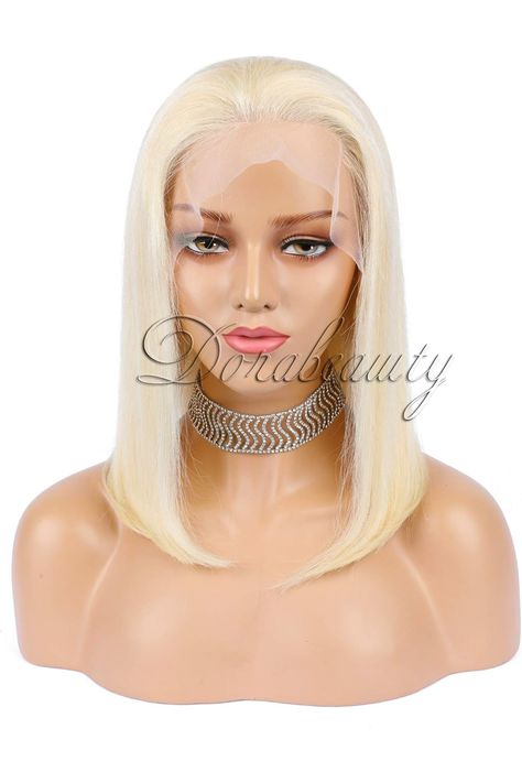 Short Wigs 14 inches Natural Straight Bob Wigs for Black Women 130% Density Lace Front Wigs Human Hair with Natural Hairline Blonde #613 Color Blonde Bob Wig, Human Hair Lace Front Wigs, Hair Lace Front Wigs, Straight Bob, Short Bob Wigs, Front Lace Wigs Human Hair, Blonde Bobs, Short Wigs, Hair Lace