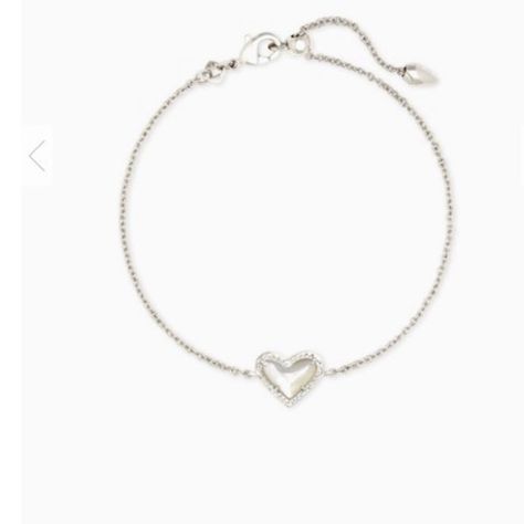 Nwt Kendra Scott Ari Silver Heart Chain Bracelet. 7.5 Length Heart Chain Bracelet, Kendra Scott Silver, Kendra Scott Bracelet, Brass Cuff Bracelet, Chain Heart, Brass Cuff, Bangle Bracelet Set, Heart Chain, Gold Bracelet Cuff