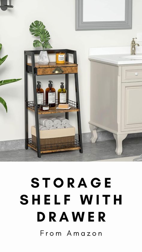 Ladder Shelf Bathroom, Bathroom Ladder Shelf, Pedestal Sink Storage, Tower Shelf, Open Shelf Bookcase, Shelf With Drawer, Bathroom Ladder, Freestanding Bathroom Storage, Bathroom Towel Storage