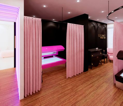 Projeto de SPA Elegance e Bronze - Carol Cunha Design Esthetician Room Decor, Esthetician Room, Secret Space, Beauty Salon Design, Tanning Salon, Nail Room, Salon Design, Dance Studio, Beauty Shop