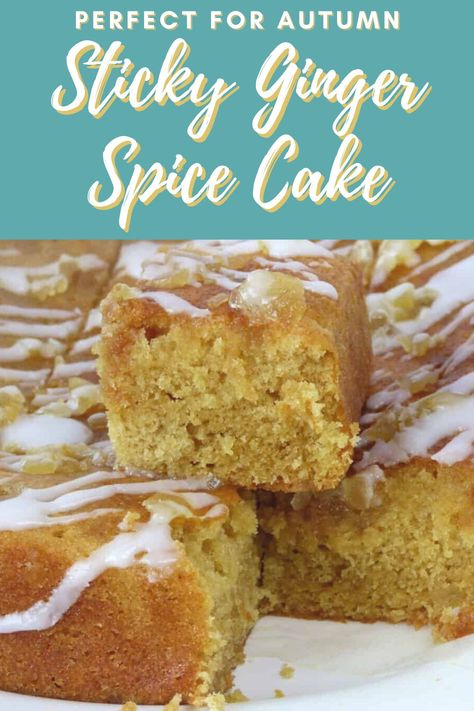 Sticky Ginger Parkin, Crystallised Ginger Recipe, Ginger Baking Recipes, Ginger Spice Cake Recipe, Easy Ginger Cake, Stem Ginger Cake, Classic Baking Recipes, Easy Cakes To Make Homemade, Ginger Cake Recipe