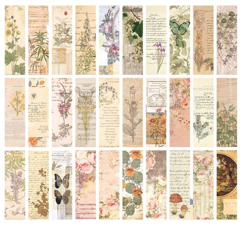 Vintage Aesthetic Stickers Printables, Agenda Vintage, Vintage Writing Paper, Plant Bookmark, Vintage Paper Printable, Diy Earrings Easy, Printable Vintage Art, Vintage Writing, Scrapbook Printing