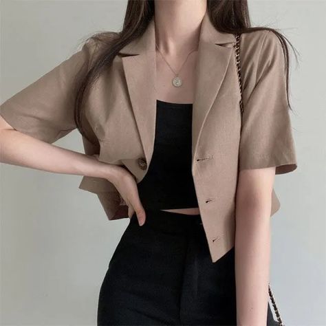 Linen Suits Women, Office Jacket, Long Sleeve Loose Blouse, Casual Blazer Women, Straight Clothes, Outwear Coat, Short Sleeve Jacket, Crop Blazer, Linen Suit