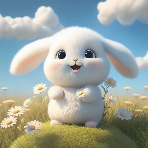 Rabbit AI, 80 Best Free Graphics on Freepik Rabbit Cute Bunny Cartoon, Happy Rabbit, Spring Magic, Animals Aesthetic, Bunny Images, Cute Bunny Cartoon, Easter Wallpaper, Easy Doodle, Bunny Wallpaper