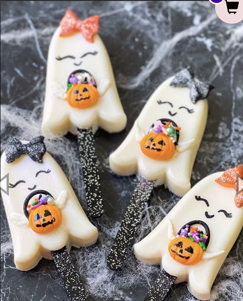 Halloween Popsicle Cake Pops, Ghost Cakesicles, Halloween Cakesicles, Fall Cake Pops, Ghost Cake, Fall Cake, Halloween Sweets, Halloween 3, Fall Cakes