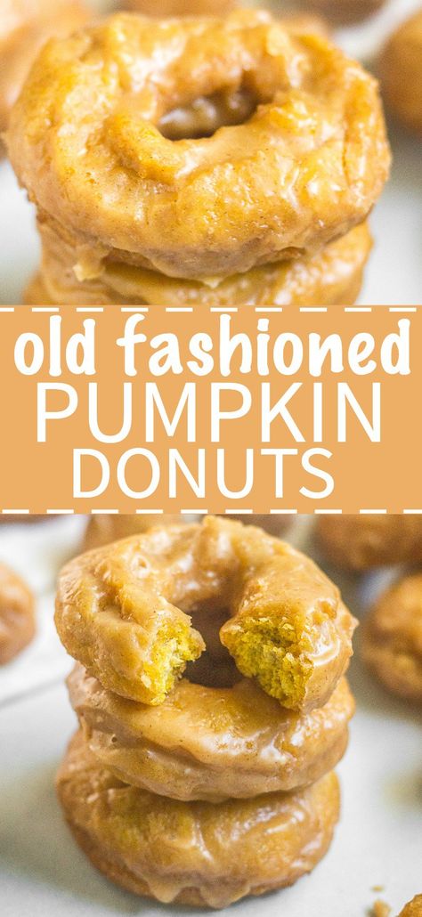 Get ready for these homemade old fashioned pumpkin donuts! They're cake like, filled with pumpkin spice and melt in your mouth. The sour cream and pumpkin puree make for a tasty breakfast recipe. Read more to learn how to make old fashioned pumpkin donuts! Easy Pumpkin Desserts, Pumpkin Donuts Recipe, Pumpkin Doughnut, Pumpkin Pie Spice Mix, Doughnut Recipes, Pumpkin Spice Donut, Pumpkin Desserts, Baking Goods, Homemade Donuts