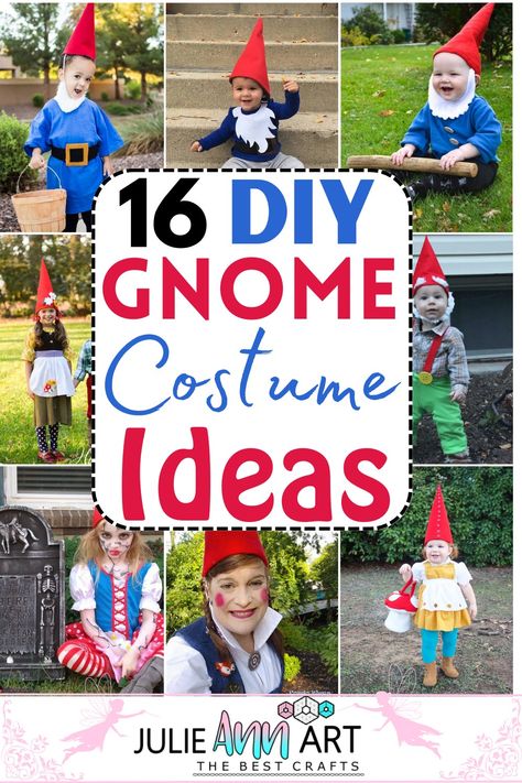 Gnome Dress Up, Easy Gnome Costume, Nome Costume Diy, Kids Gnome Costume, Kid Gnome Costume, Gnomes Costume Ideas, Gnome Garden Costume, Gnome Toddler Costume, Gnome Family Halloween Costumes