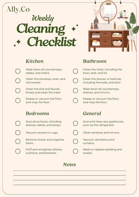 "Dust surfaces, vacuum carpets, mop floors, clean kitchen, and bathrooms—refresh your home every weekend." #home #homemaintenance #sweethome Once A Week Cleaning Schedule, When To Clean Everything House, Manifesting List, Hoarding Help, April Vision Board, Weekend Cleaning, Kitchen Cleaning Checklist, Kitchen Checklist, Monthly Cleaning Schedule