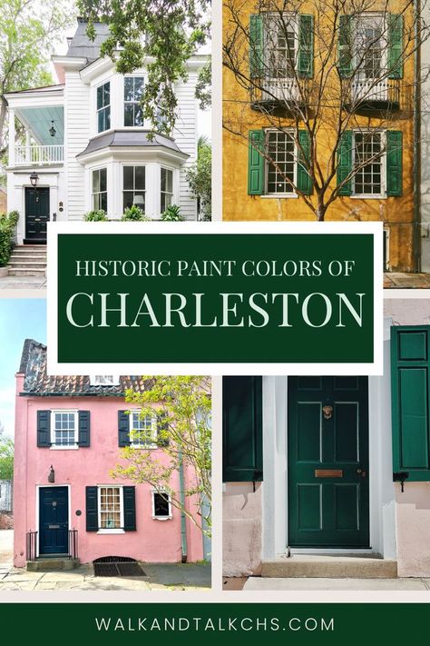 Charleston South Carolina Interior Design, Caribbean Houses Exterior, Charleston Sc House Exterior, Blue Shutter Paint Colors, Sherwin Williams Historic Charleston Paint Colors, Charleston Themed Room, Charleston Green Shutters, Charleston Style Home Exterior, Charleston Exterior Paint Colors