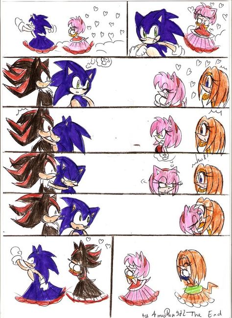 Funny! Sonic X Shadow Comic, Cursed Ships, Sonic And Friends, Sonic Heroes, Sonic Funny, Sonic Fan Characters, Friend Memes, Sonic And Shadow, Sonic Fan Art