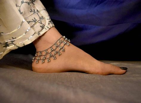 Ghungroo Multilayer Payal Anklets Indian Oxidised Jewelry | Etsy India Ghungroo Anklets, Silver Payal Design, Antique Silver Anklet, Payal Design, Payal Designs Silver, Oxidised Jewelry, Junk Jewellery, Silver Anklets Designs, Silver Payal