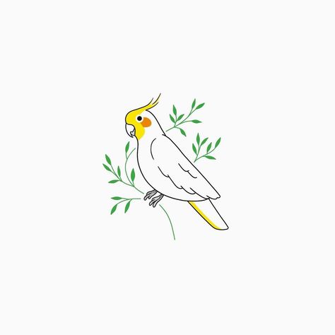 Cockatiel Tattoo, Lutino Cockatiel, Logo Lion, Indian Ringneck, Small Tattoo Designs, Birds Tattoo, Tattoo Ideas Design, Minimalist Tattoo, Angel Tattoo Men