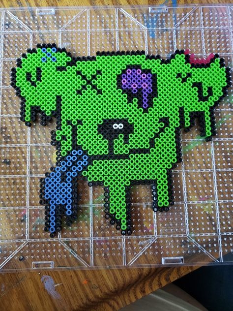 Liquid Stranger X Scummy Bears Perler Slander Perler Pattern, Liquid Stranger Perler, Pixel Beads, Pearl Beads Pattern, Melty Bead Patterns, Easy Halloween Decorations, Easy Perler Beads Ideas, Perler Art, Perler Bead Templates