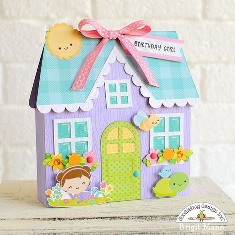 House Box Design, House Gift Box, Design Scrapbook, Spring Birthday, Doodlebug Design, Cute Birthday Gift, Cottage House, Mothers Day Crafts, Awesome Things