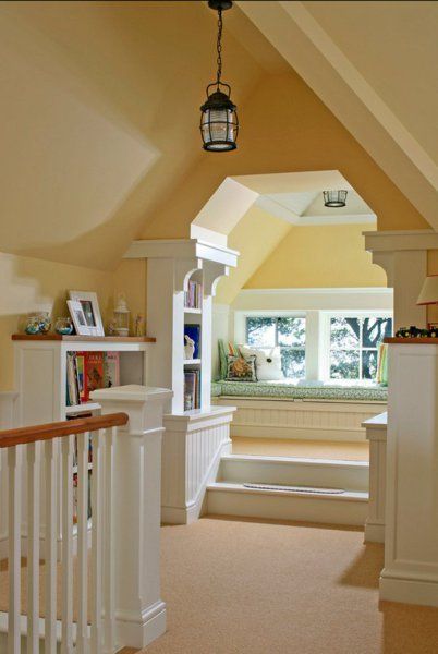 10 Awesome Attic Conversions - The Cameron Team Michigan Cottage, Finished Attic, Small Attic, Attic Conversion, Attic Design, Attic Renovation, Attic Spaces, Attic Remodel, Casas Coloniales