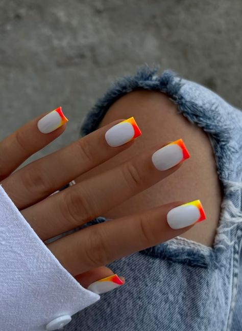 Neon And White Nails Designs, White Nail Designs, White Nails, Gel Nails, Nail Designs, Nail Art, Nails, Quick Saves, Art