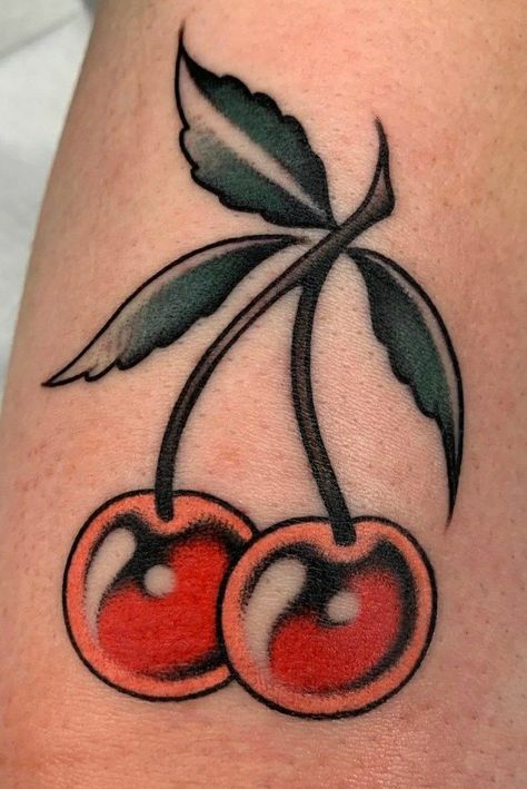 Candy Tattoo, Traditional Flowers, Traditional Tattoo Flowers, Cherry Tattoos, Tattoo Apprenticeship, Tattoo Inspiration Men, Traditional Tattoo Design, Traditional Tattoo Art, Tattoo Portfolio