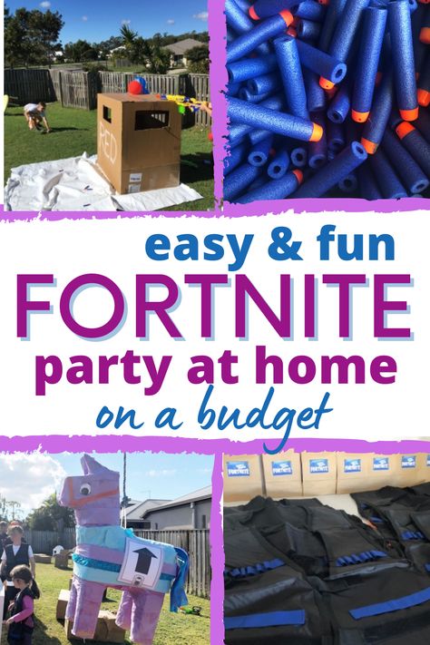 Fortnite party ideas Fortnite Theme Party Games, Fornite Theme Birthday Party, Fortnite Birthday Games Ideas, Fortnite Obstacle Course, Fortnite Birthday Party Game Ideas, Fortnite Loot Bags, Fortnight Party Food, Fortnite Sleepover Party, Fortnite Scavenger Hunt Ideas