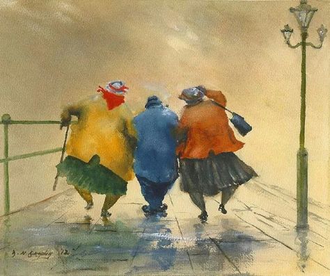 The Walk Uk Artist, Acrylic Oil Painting, Unique Canvas, Watercolor Sketch, Pictures To Paint, In The Rain, Original Oil Painting, Original Oil, The Rain