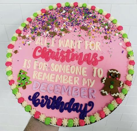 December Birthday Cake Ideas, December Birthday Cake, Cookie Cake Birthday, December Birthday, Birthday Cake Ideas, Caking It Up, All I Want For Christmas, Birthday Cookies, Cookie Cake