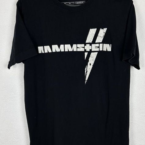 00s Vintage Rammstein Basic Logo 2009 T-shirt In Black Rammstein Tshirt, Tshirt Aesthetic, Bleach, Band, ? Logo, Drawings, Fashion Trends, T Shirt, Fashion Tips