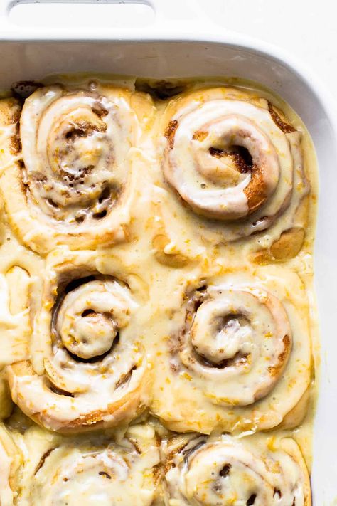 Maple Cinnamon Rolls, Orange Cinnamon Rolls, Orange Roll, Healthy Holiday Desserts, Pumpkin Rolls, Gluten Free Lemon Bars, Strawberry Oatmeal Bars, Orange Icing, Fit Foodie Finds