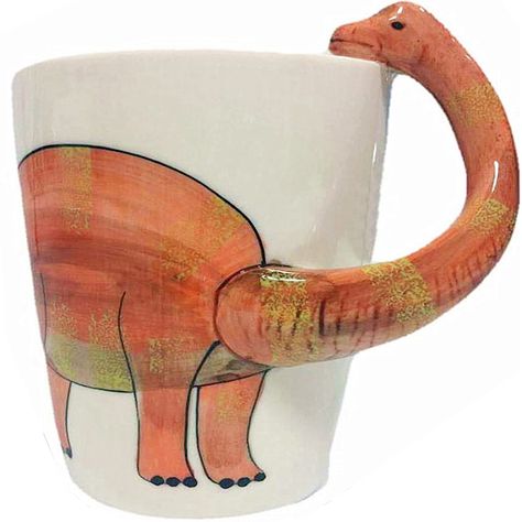 3d Dinosaur, Dinosaur Mug, Painted Mugs, Clay Mugs, Pottery Crafts, Ceramics Pottery Art, Novelty Mugs, Ceramics Projects, Ceramics Ideas Pottery