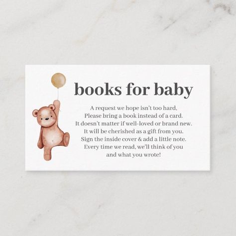 Teddy Bear Baby Shower Books For Baby Insert - Baby Shower Western Baby Shower Invitations, Teddy Bear Baby Shower Theme, Baby Shower Books, Teddy Bear Baby Shower Invitations, Bear Baby Shower Theme, Baby Shower Invites Neutral, Classy Baby Shower, Twins Baby Shower Invitations, We Can Bearly Wait