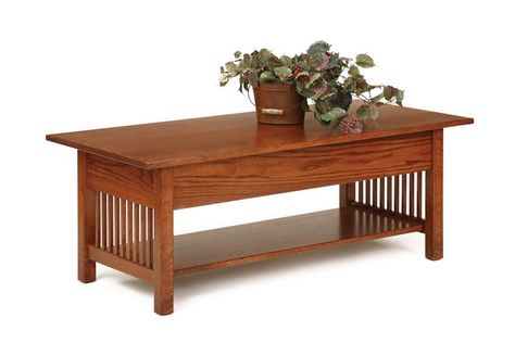 Classic Mission Rectangular Coffee Table with Lift Top Arts And Crafts Living Room, Coffee Table With Lift Top, Mission Furniture, Craftsman Furniture, Coffee Table Dimensions, Living Room Entertainment, White Oak Wood, Lift Top Coffee Table, Amish Furniture