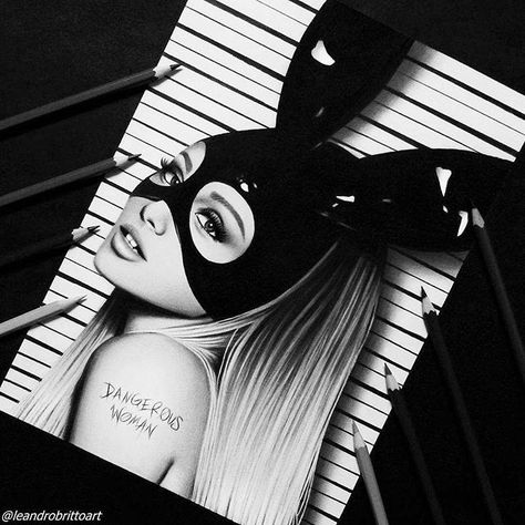 Art by @leandrobrittoart Pencil Portrait Drawing, Ariana Grande Drawings, Ariana Grande Dangerous Woman, Ariana Grande Gif, Art Realism, Celebrity Drawings, Portrait Sketches, Art Drawings Sketches Creative, Dangerous Woman