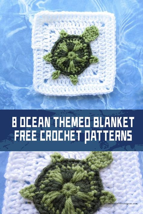 Turtle Granny Square, Square Crochet Pattern, Blue Crayon, Crochet Granny Square Afghan, Crochet Fish, Granny Square Crochet Patterns Free, Crochet Turtle, Square Crochet, Granny Square Crochet Pattern