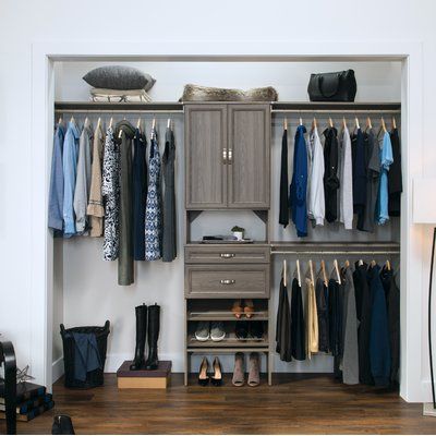 ClosetMaid SuiteSymphony Closet System Finish: Graphite Grey Shoe Shelf In Closet, Closet Maid, Bedroom Closets, Closet Kits, Reach In Closet, Satin Nickel Hardware, Shoe Shelves, Closet Accessories, Online Closet