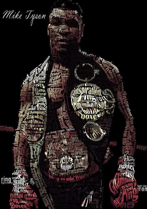 #GartreeADT Year 9 Graphic Design Fan Art Typography Project Final Piece - "Knockout" (Mike Tyson) Mike Tyson Graphic Design, Masculine Graphic Design, Dtf Images, Sports Illustrations Art, Back Tattoos For Guys, Year 9, Sport Illustration, Celebrity Drawings, Art Typography